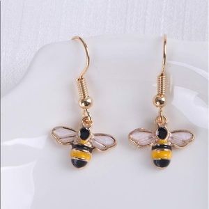 Bumble Bee Design Drop Earrings